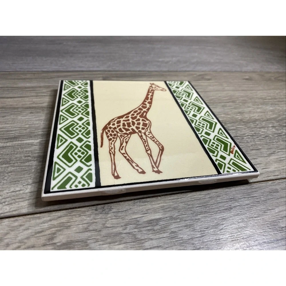 Vintage Besheer Art Tile Giraffe USA 6'x6'
